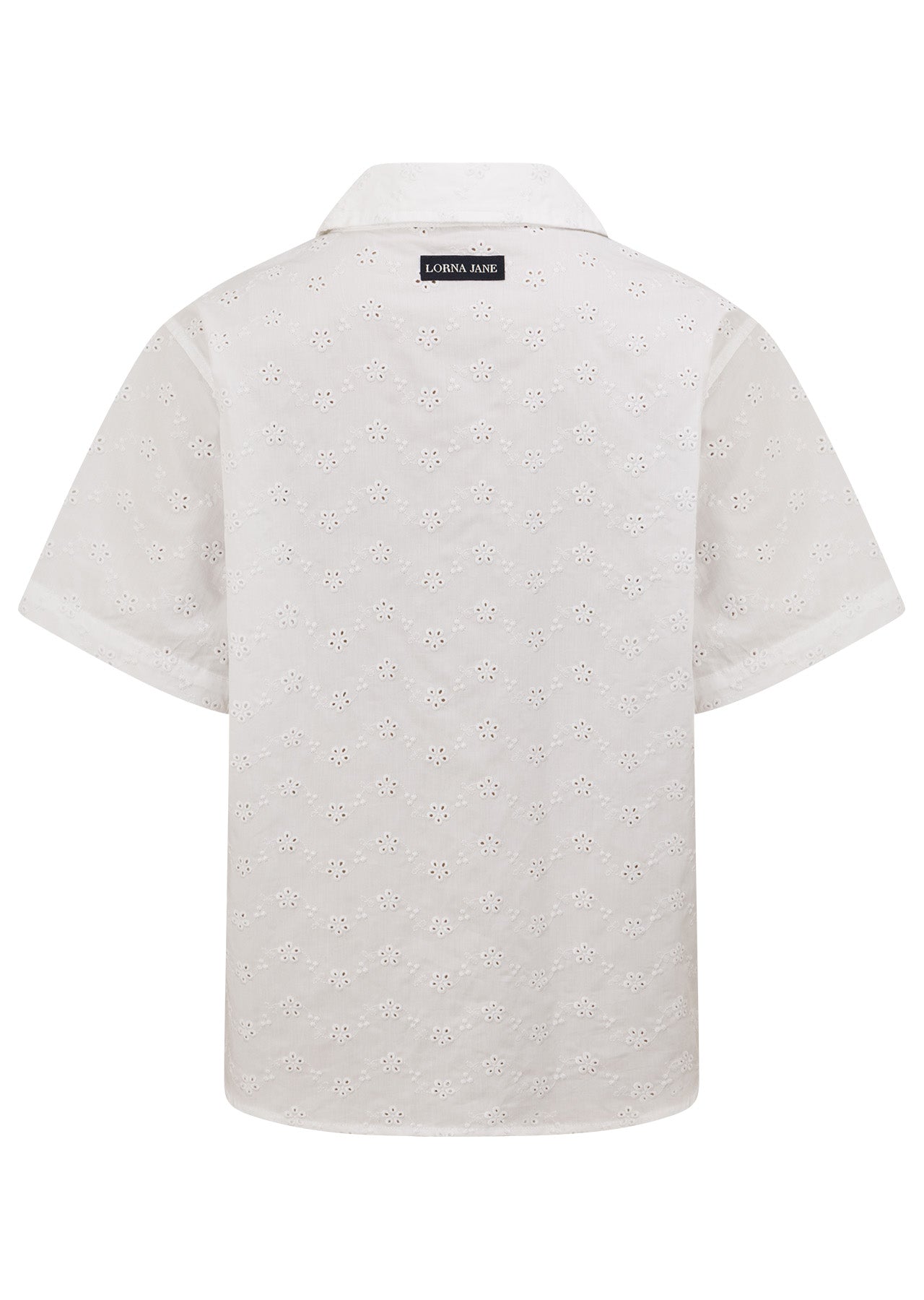 Lorna Jane Cherish Broderie Short Sleeve Shirt - White