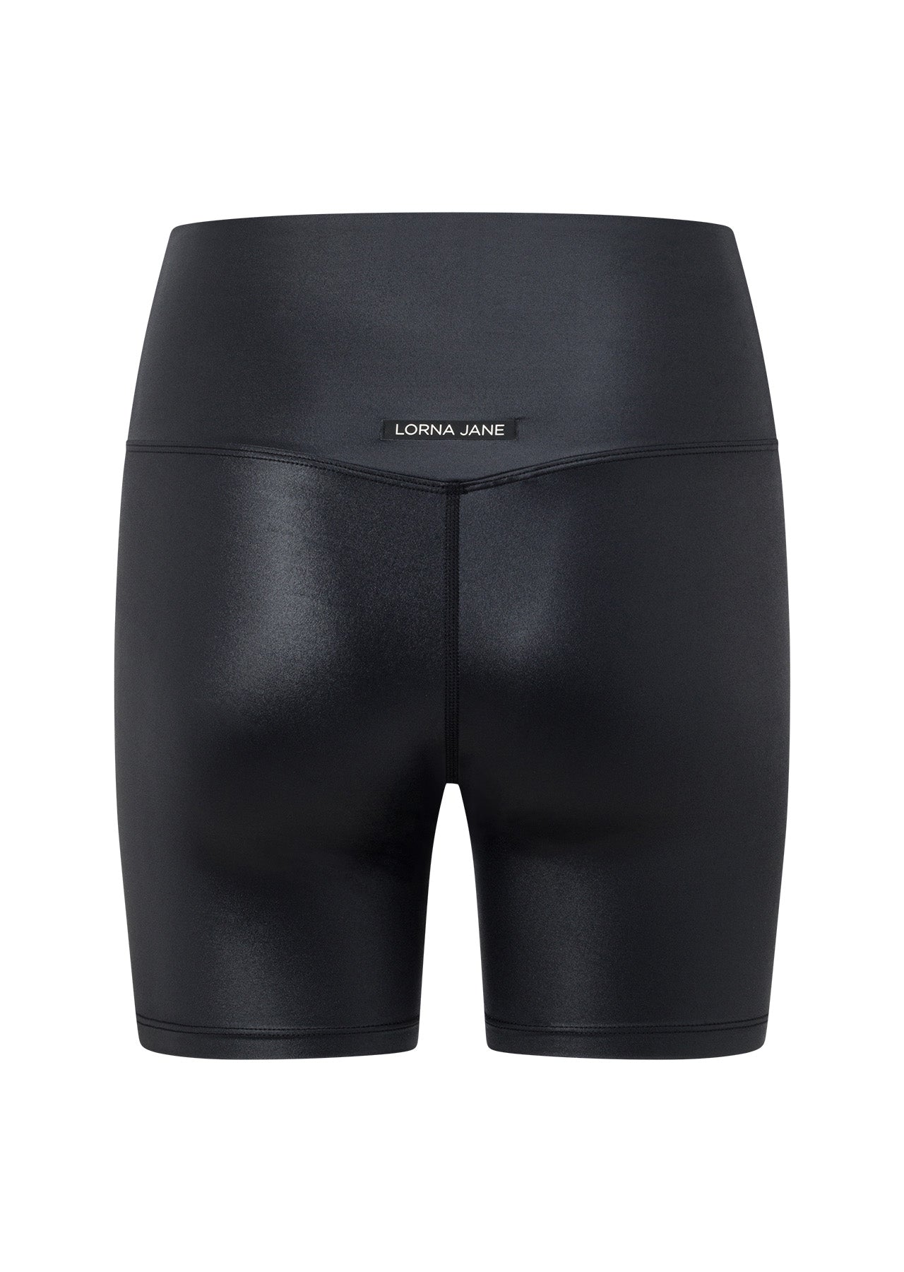 Lorna Jane Wet Look Bike Shorts - Black