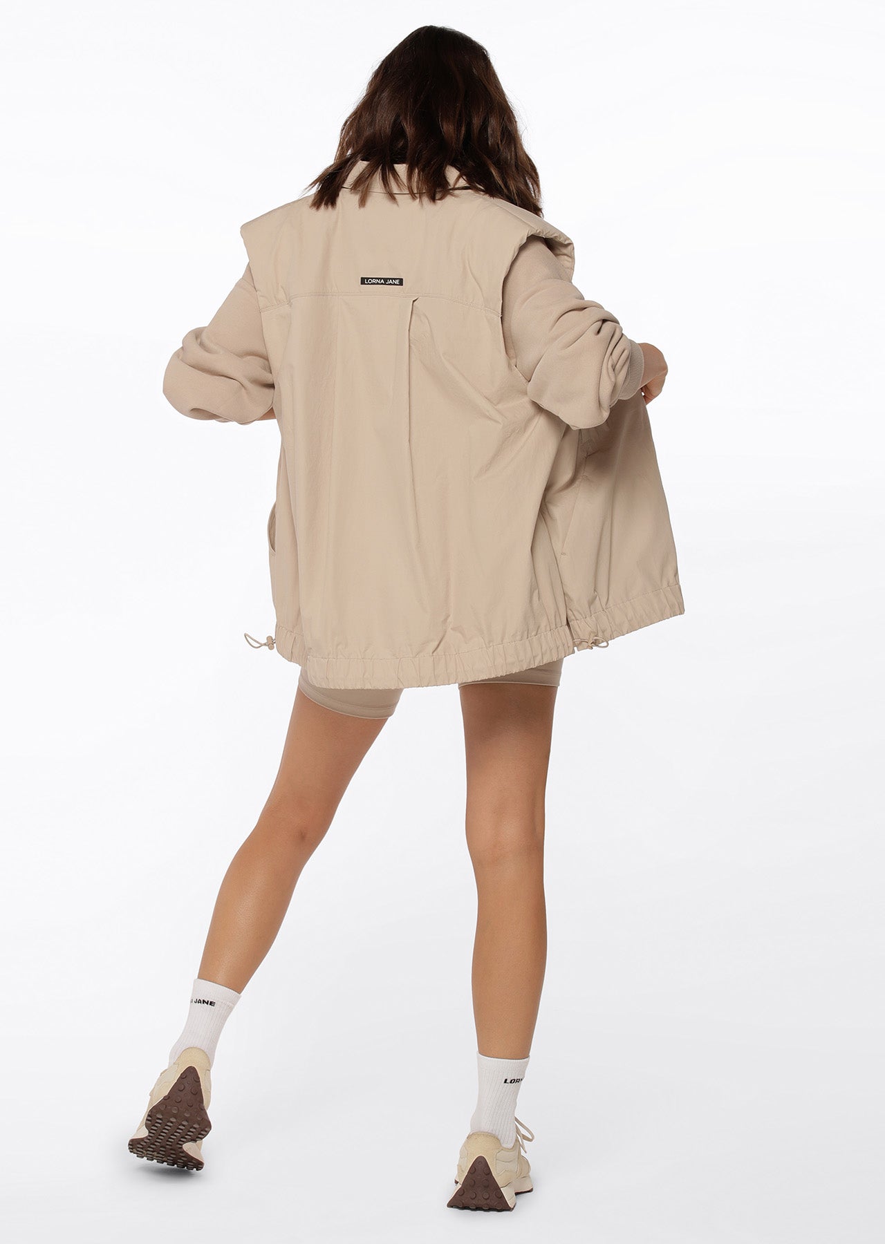 Lorna Jane Throw Over Sleeveless Jacket - Off White