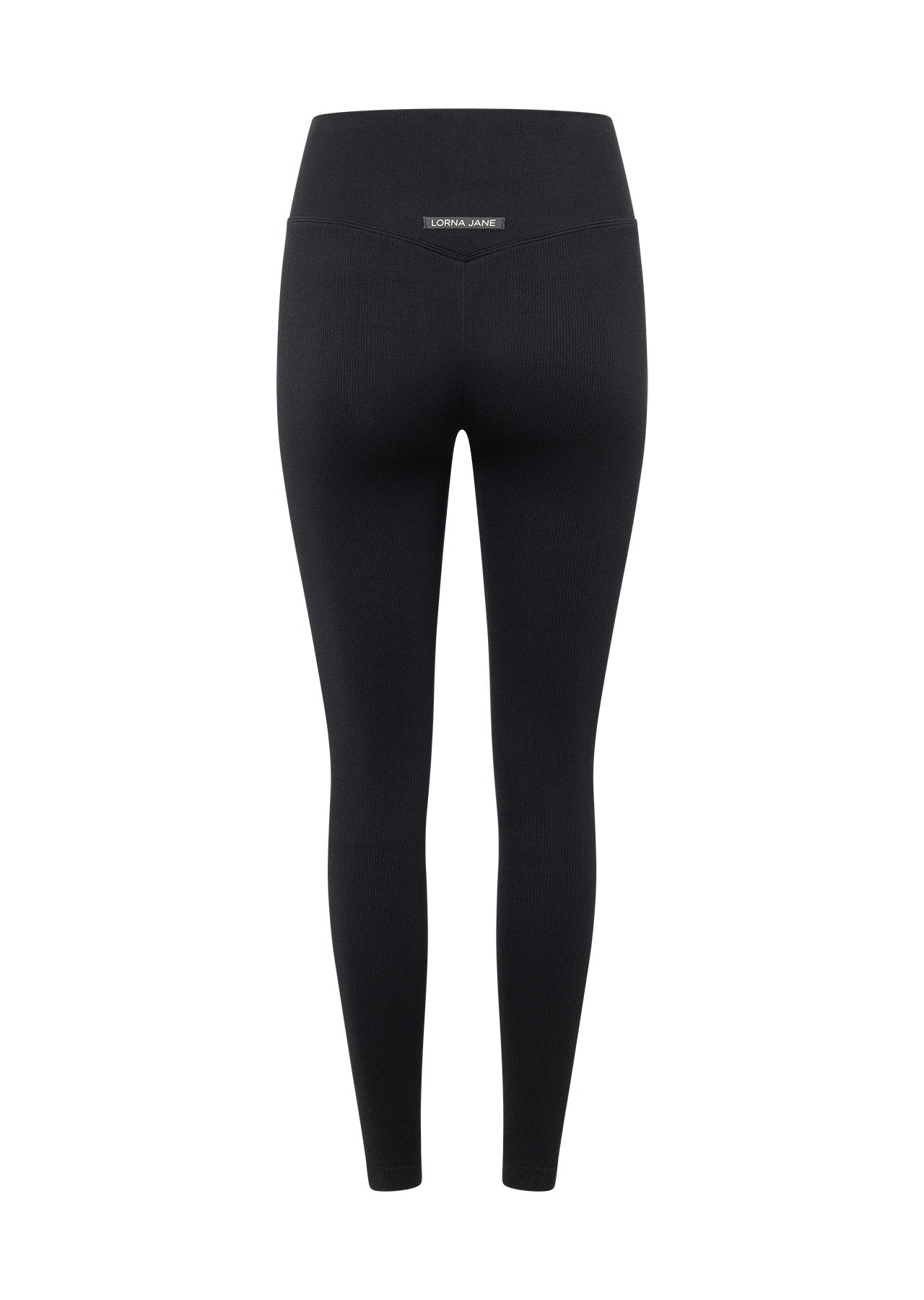 Lorna Jane Tempo Ribbed Seamless Ankle Biter Leggings - Black