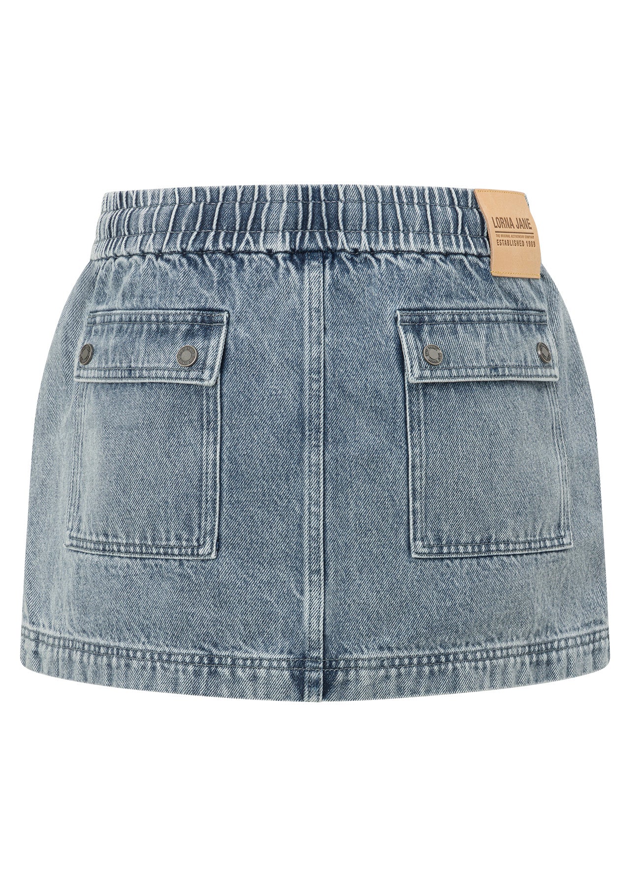 Lorna Jane Two Tone Denim Flashdance Skirt - Washed Denim