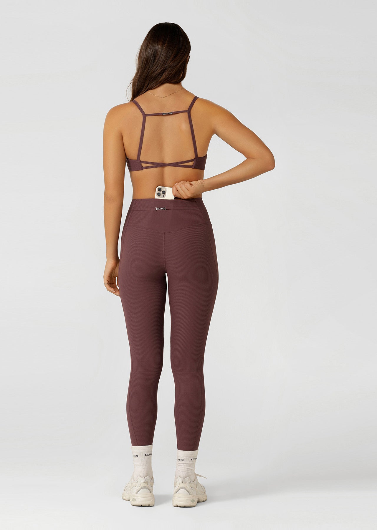Lorna Jane Irresistible Luxe Rib Full Length Leggings - Amethyst Shadow