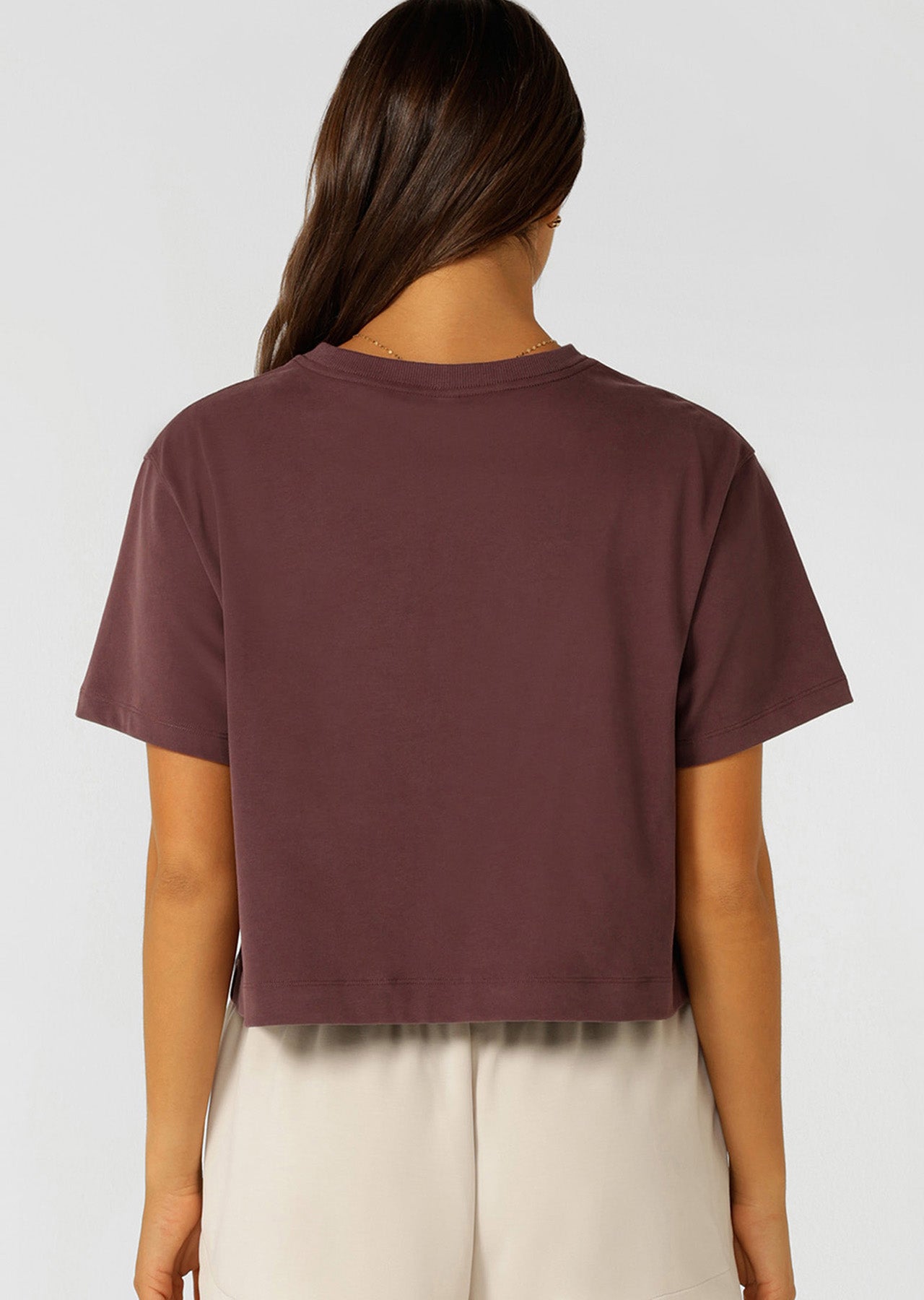 Lorna Jane Go-To Classic Crop T-shirt - Amethyst Shadow
