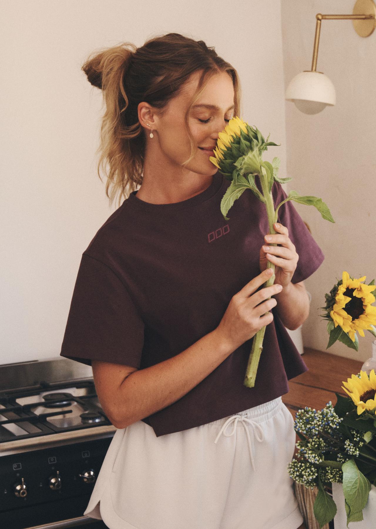 Lorna Jane Go-To Classic Crop T-shirt - Amethyst Shadow