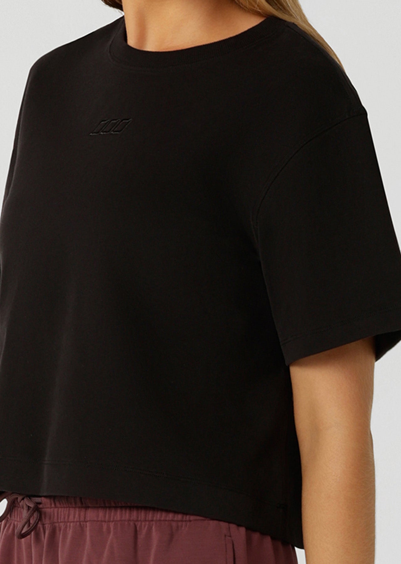 Lorna Jane Go-To Classic Crop T-shirt - Black