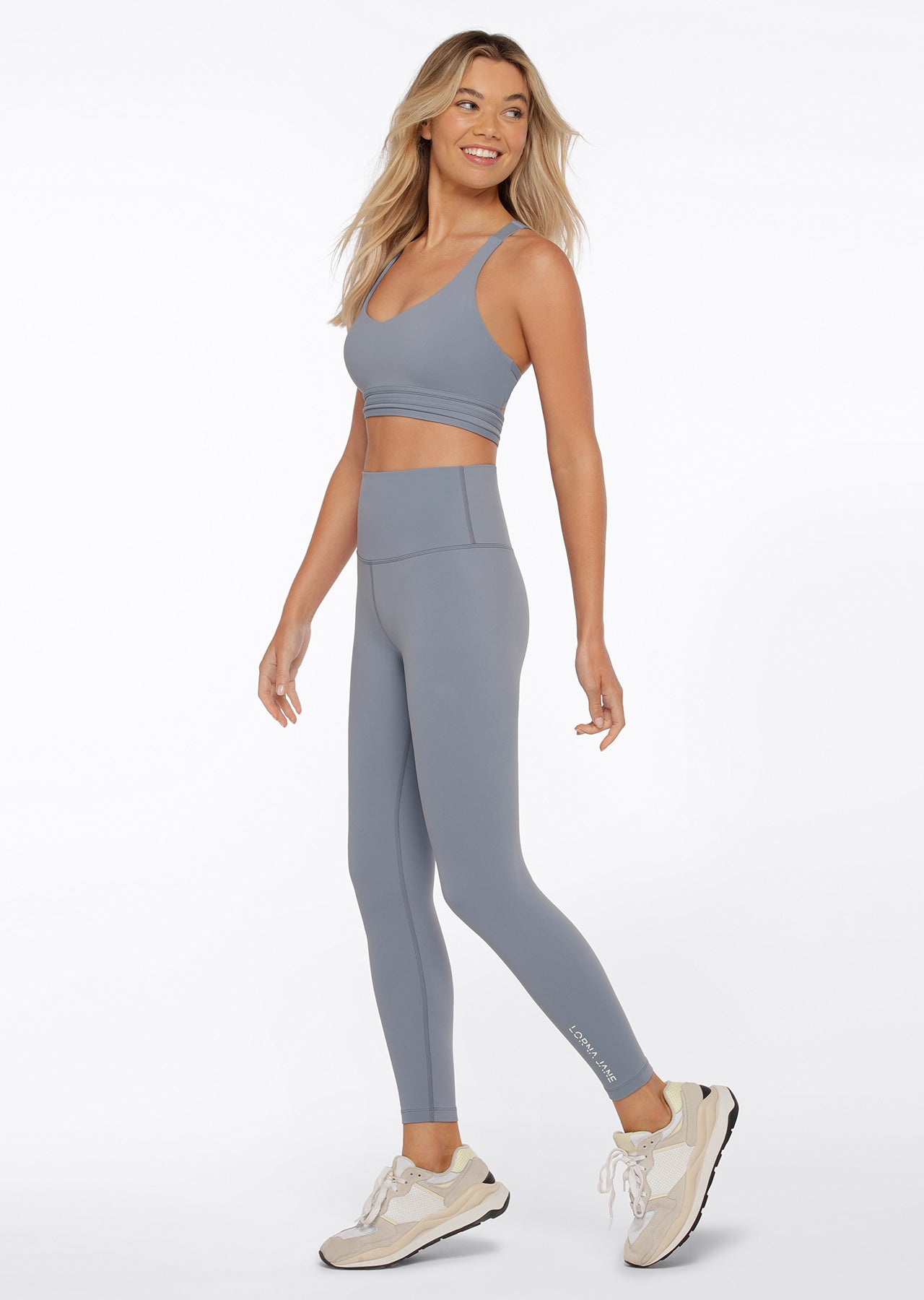 Lorna Jane V Neck Sports Bra - Gravity Grey