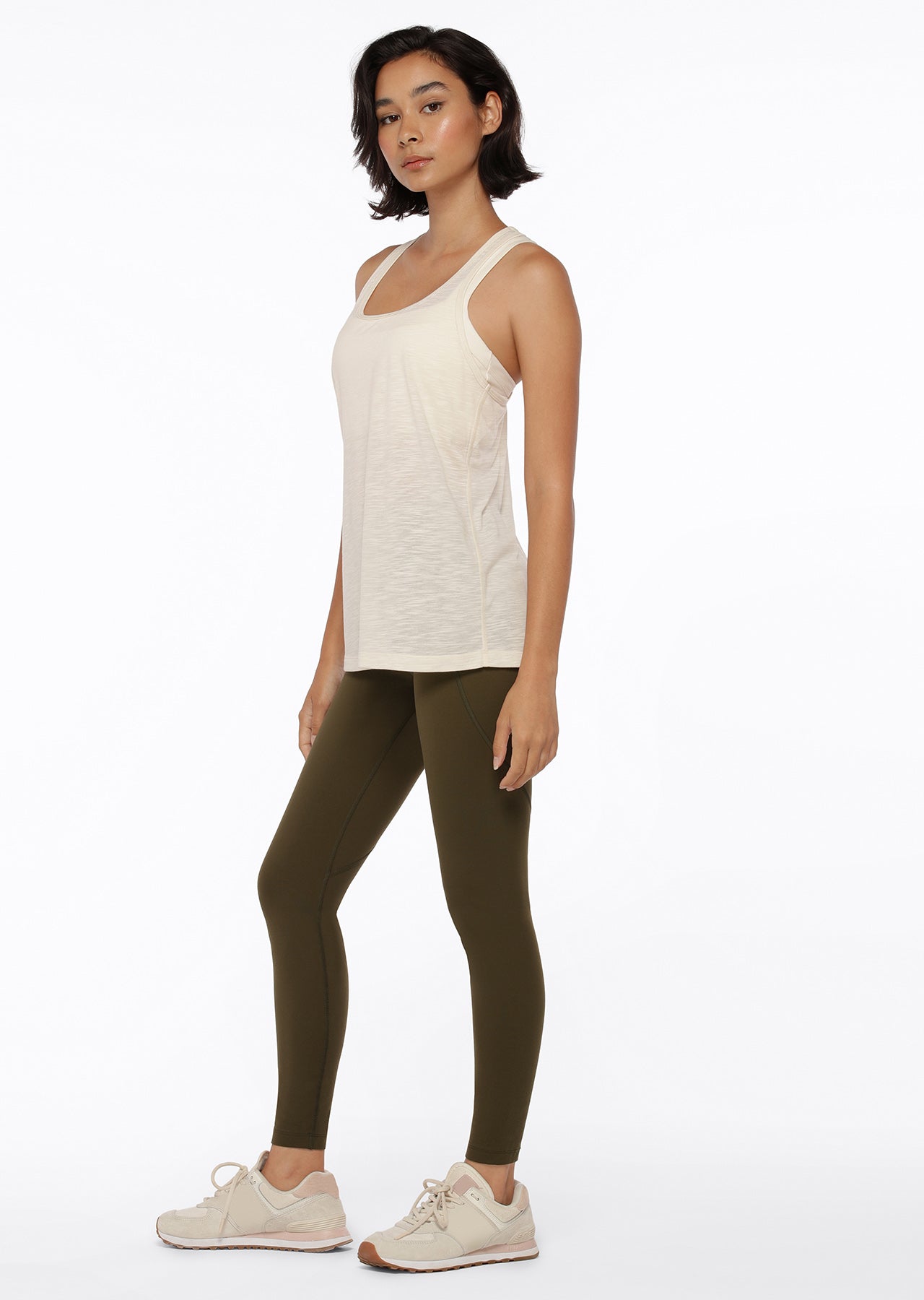 Lorna Jane Slouchy Gym Tank - Cream
