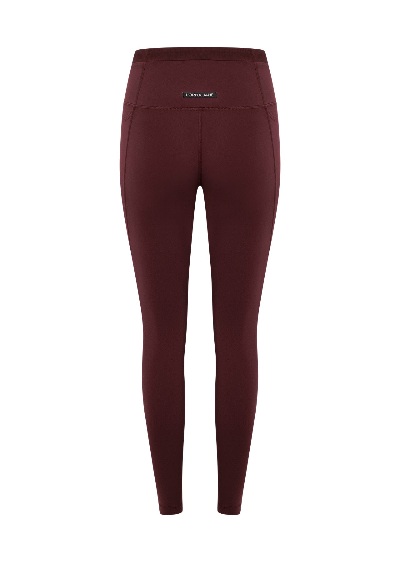 Lorna Jane Keep Up Multi Pockets No Ride Ankle Biter Leggings - Maroon