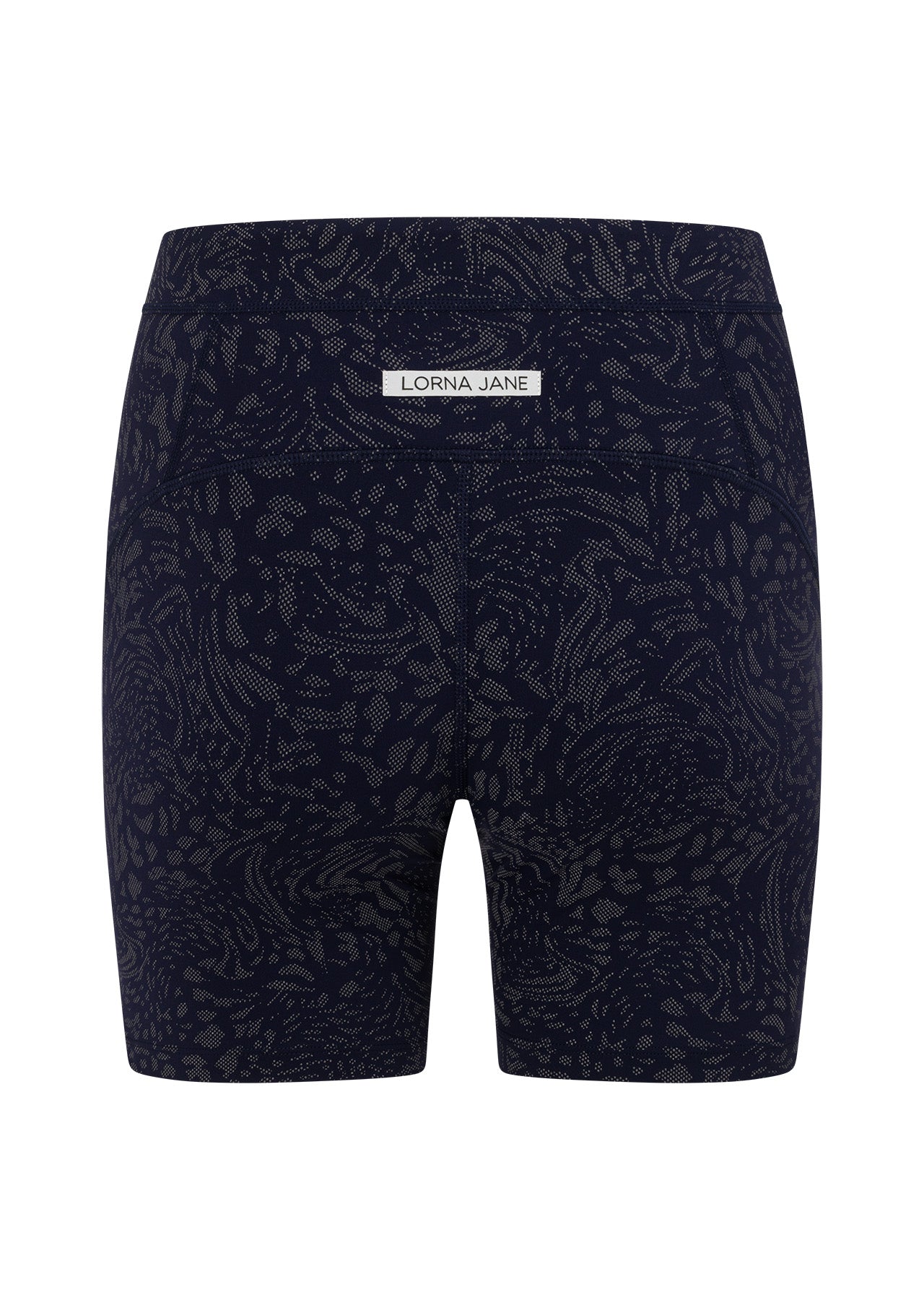 Lorna Jane V-Max Reflective Phone Pocket Bike Shorts - Reflective French Navy