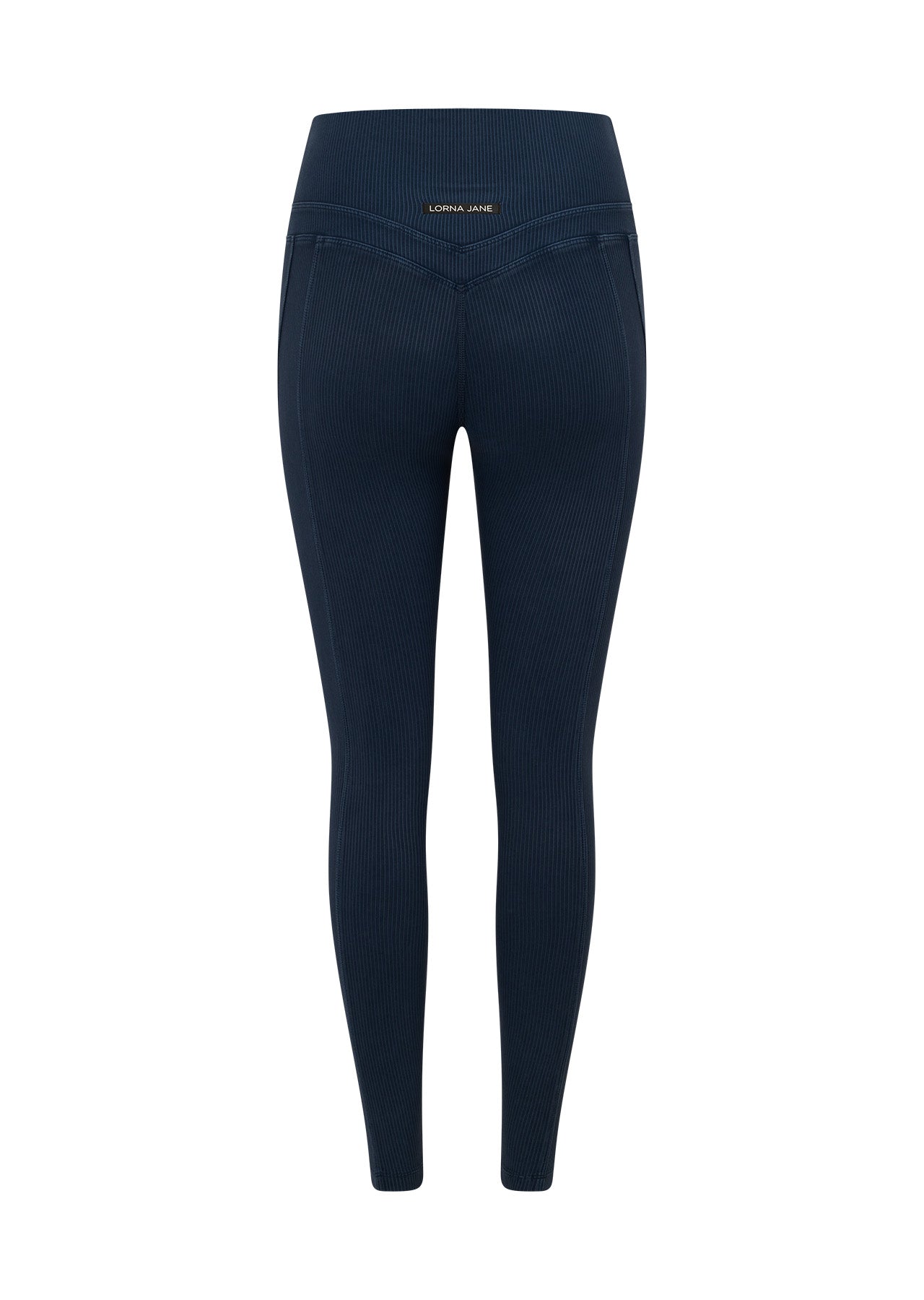 Lorna Jane Stride Washed Rib Ankle Biter Leggings - Washed Pale Indigo