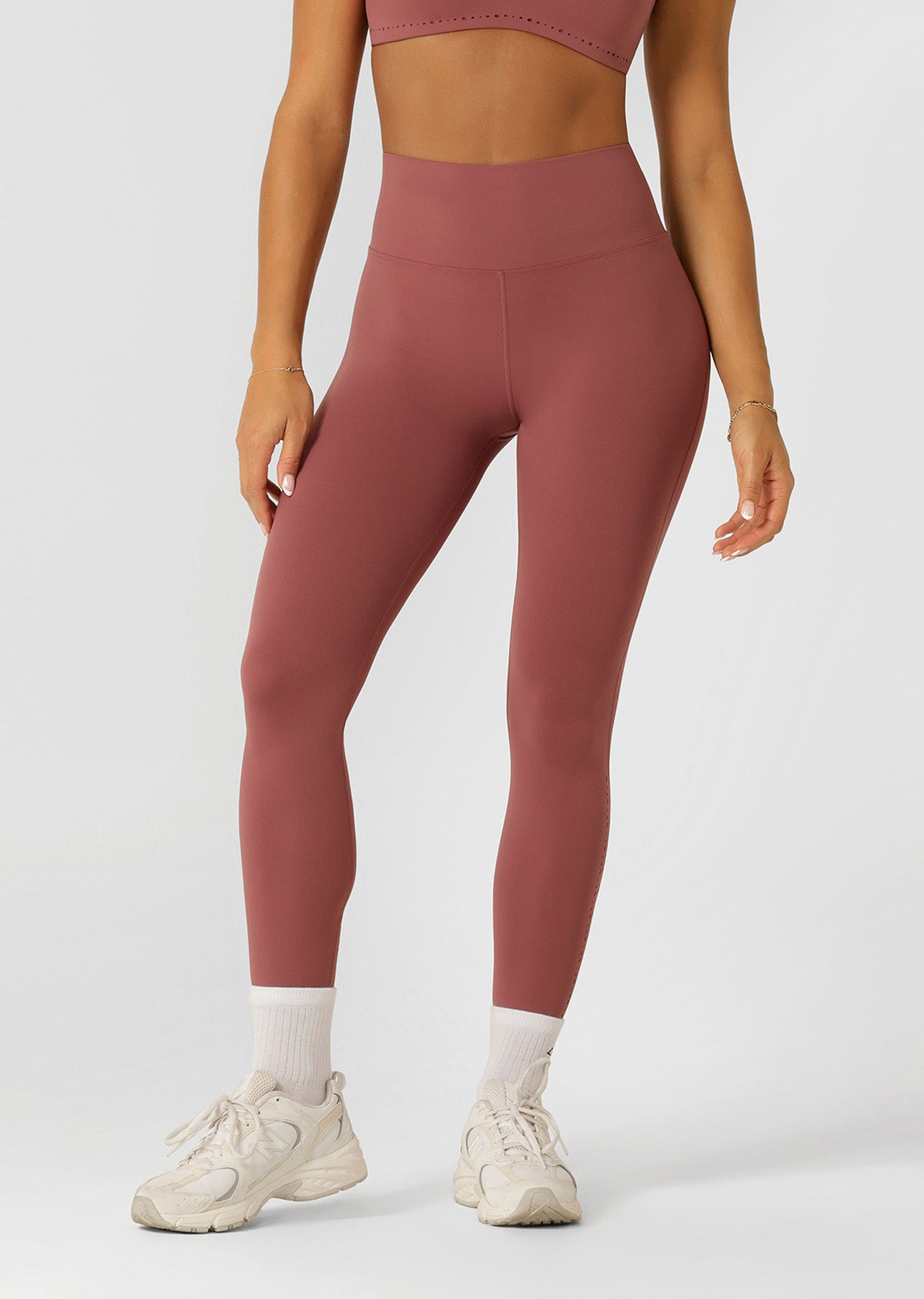 Lorna Jane Reform Soft Laser Cut Full Length Leggings - Renaissance Rose