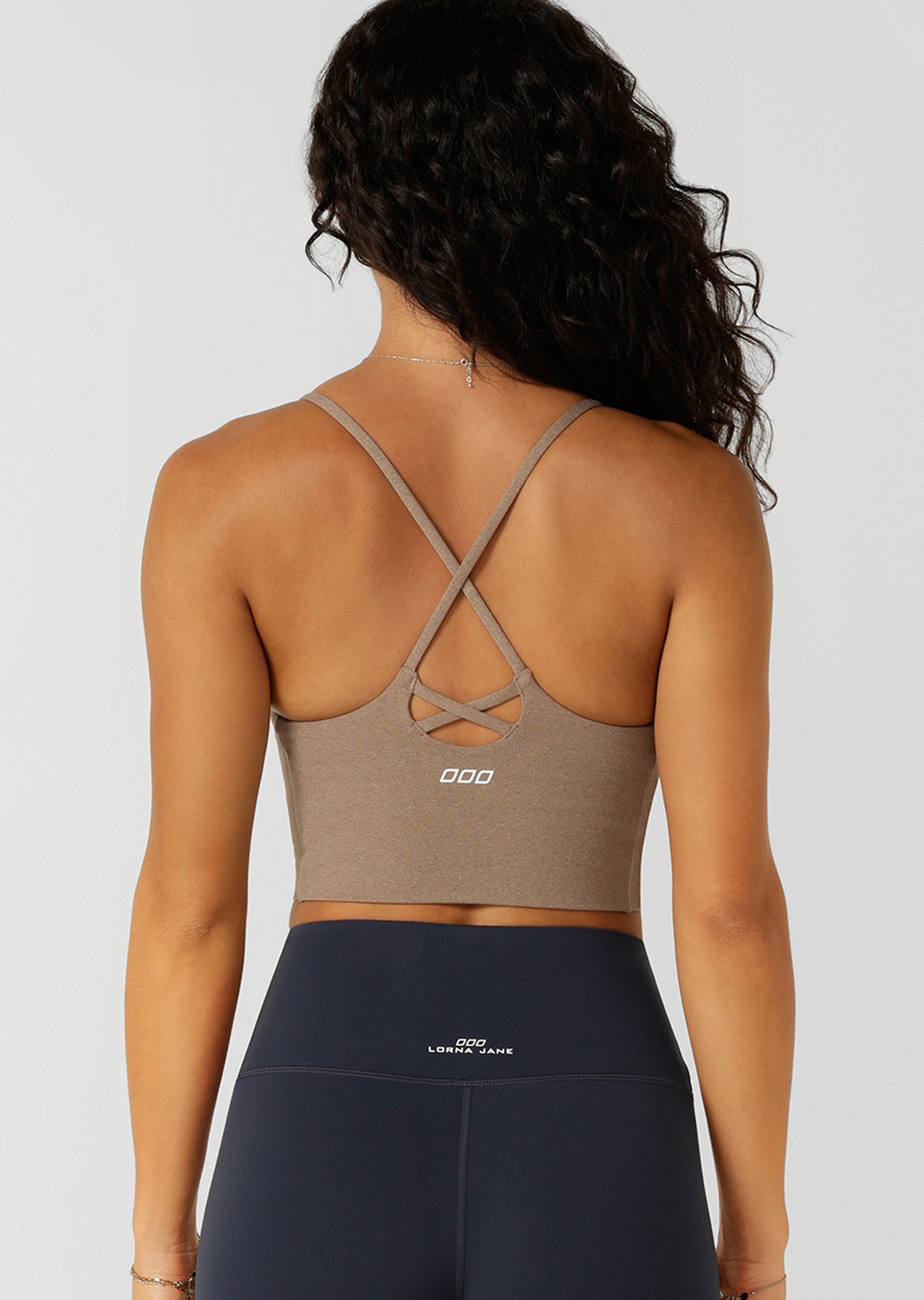 Lorna Jane Campus Classic Cropped Bra Tank Combo - Bone Marl
