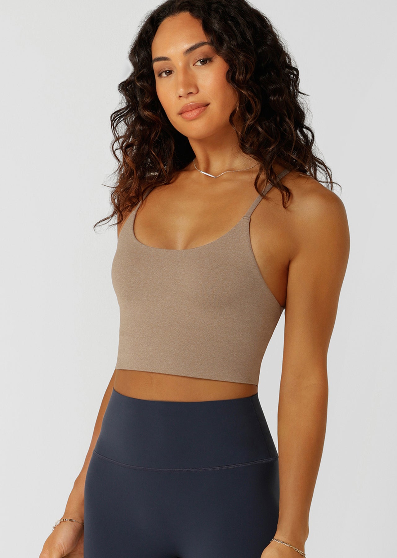 Lorna Jane Campus Classic Cropped Bra Tank Combo - Bone Marl