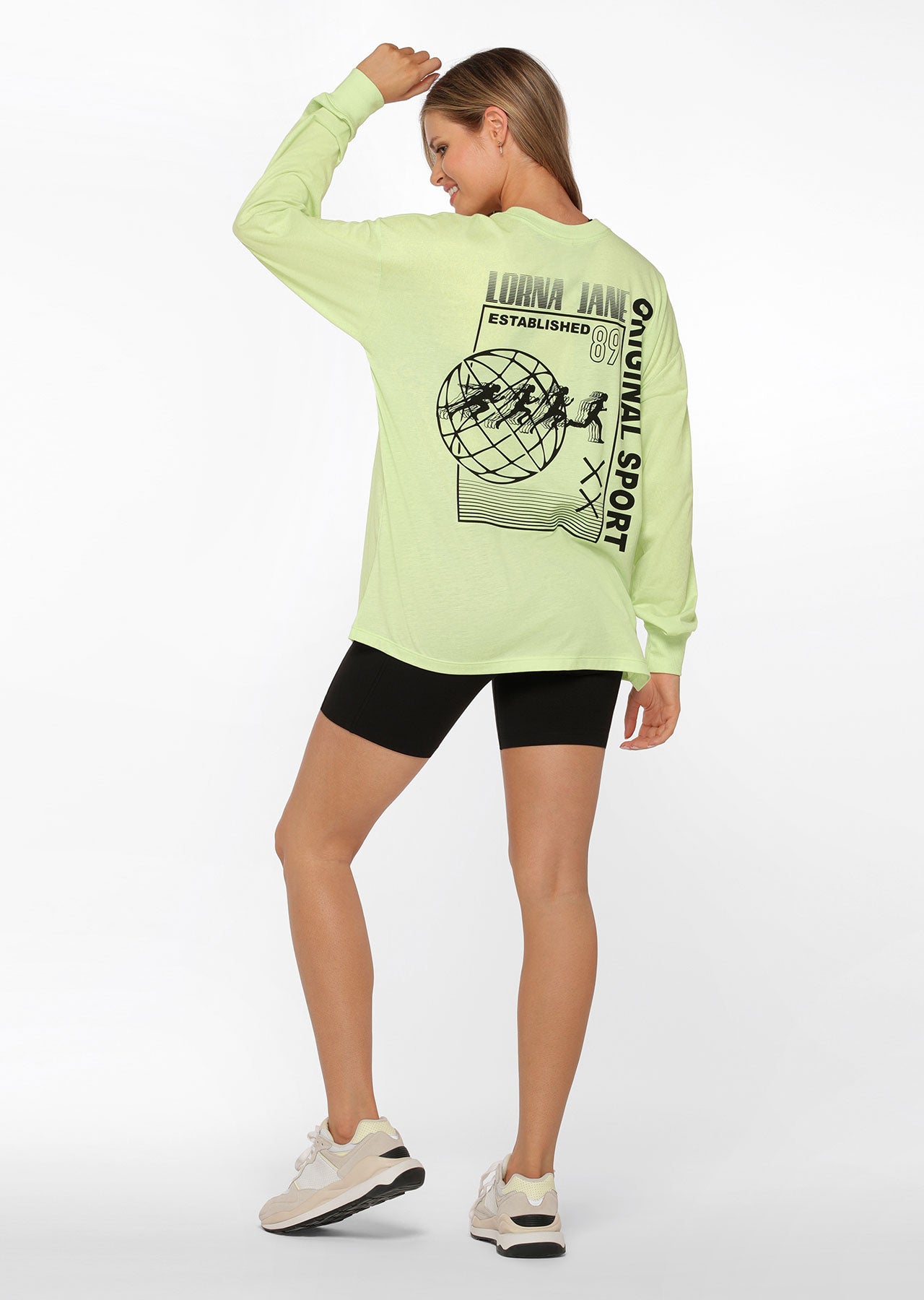 Lorna Jane Original Sport Oversized Long Sleeve Tee - Soft Lime