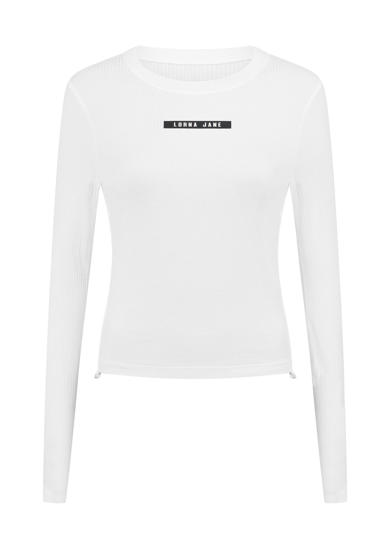 Lorna Jane Easy Adjust Longsleeve Rib Top - Porcelain