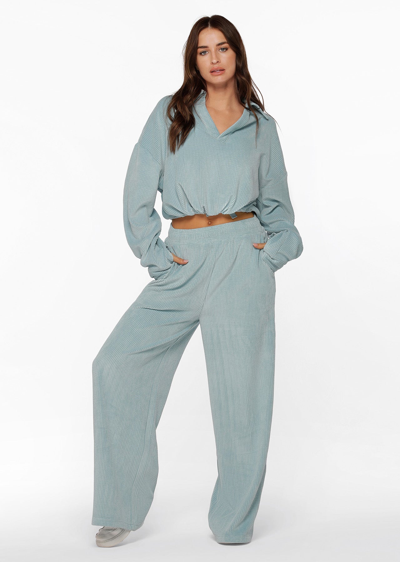 Lorna Jane Corduroy Full Length Lounge Pants - Arctic