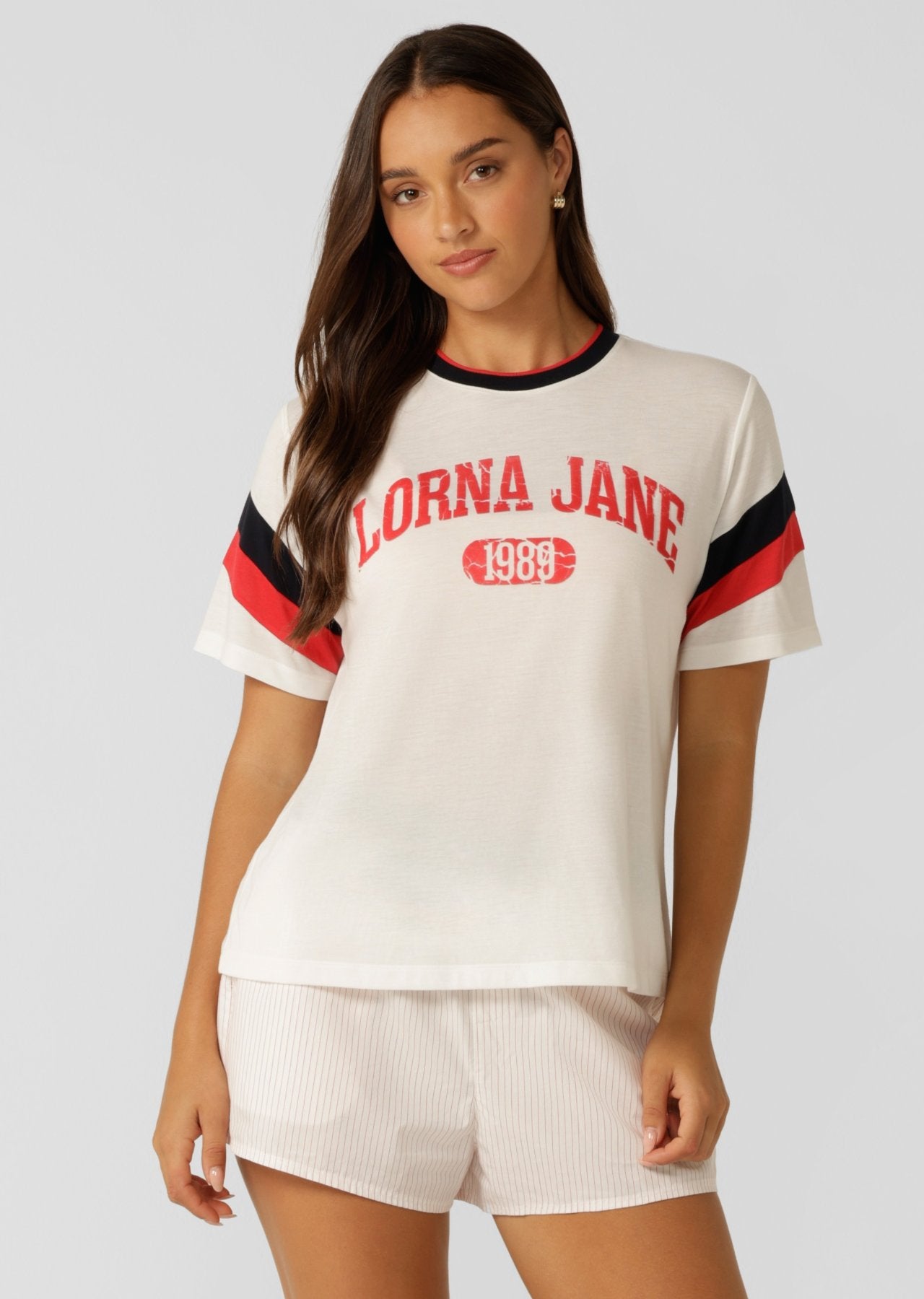 Lorna Jane Retro Lounge T-Shirt - Porcelain