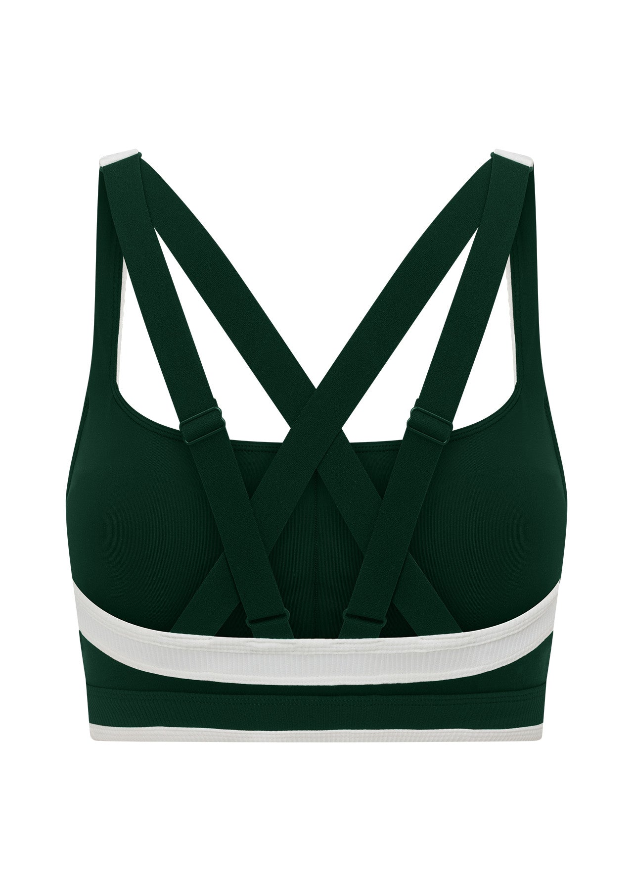 Lorna Jane Get On The Green Rib Sports Bra - Dark Green