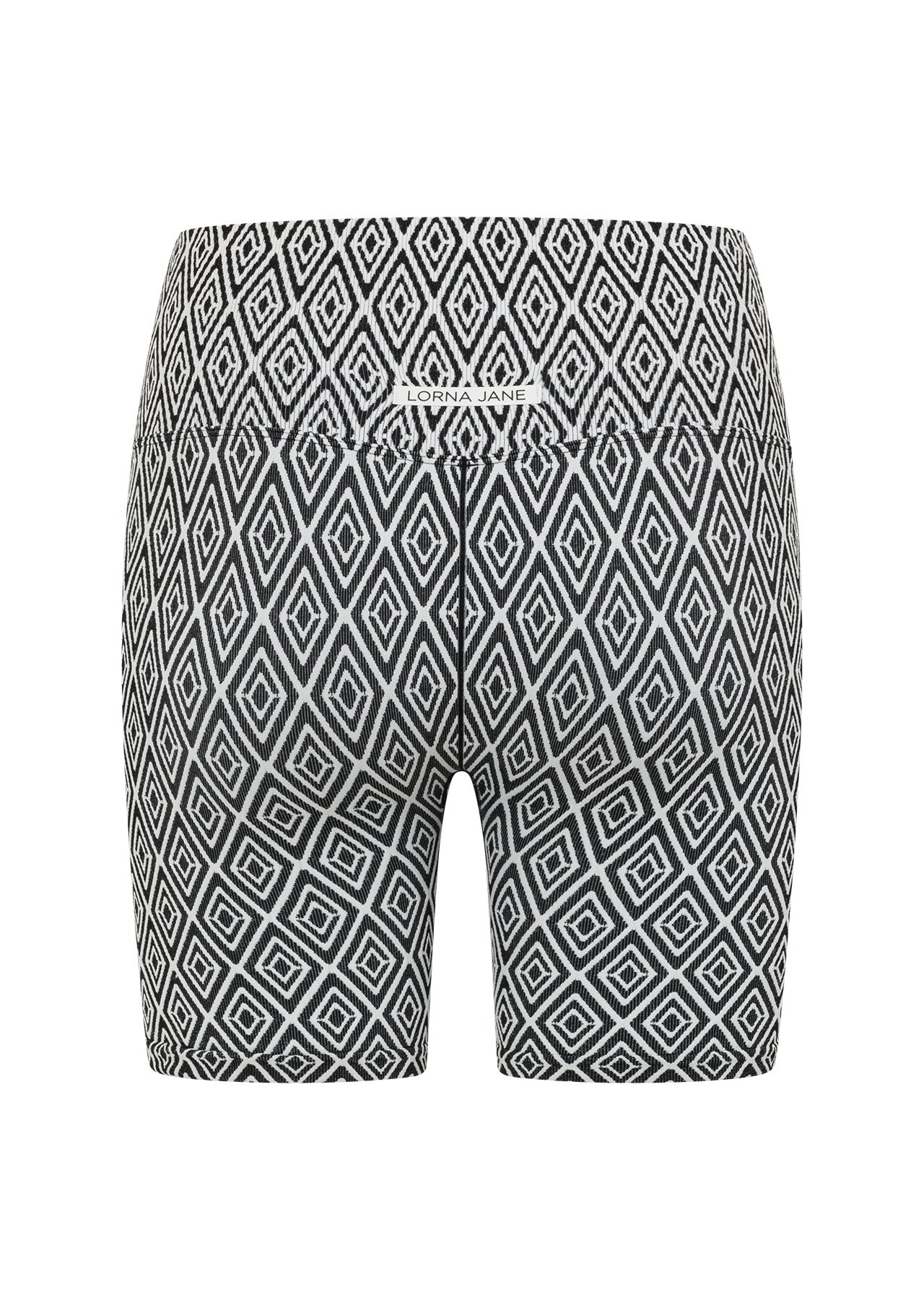Lorna Jane Retro Seamless Bike Shorts - Monochrome Argyle Print