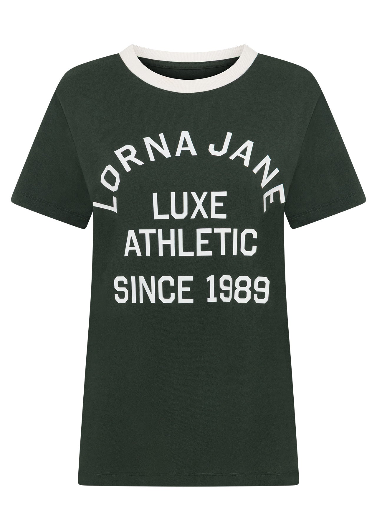 Lorna Jane Lotus Heritage Ringer T-Shirt - Fig Green