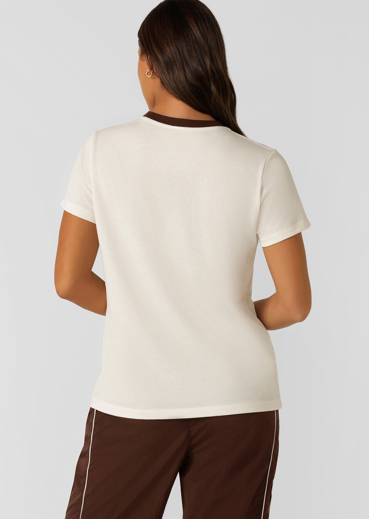 Lorna Jane Lotus Heritage Ringer T-Shirt - Porcelain