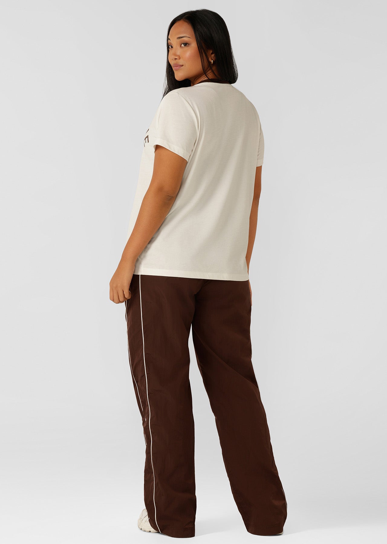 Lorna Jane Lotus Heritage Ringer T-Shirt - Porcelain