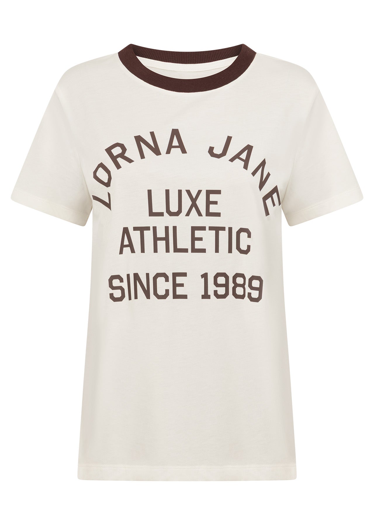 Lorna Jane Lotus Heritage Ringer T-Shirt - Porcelain