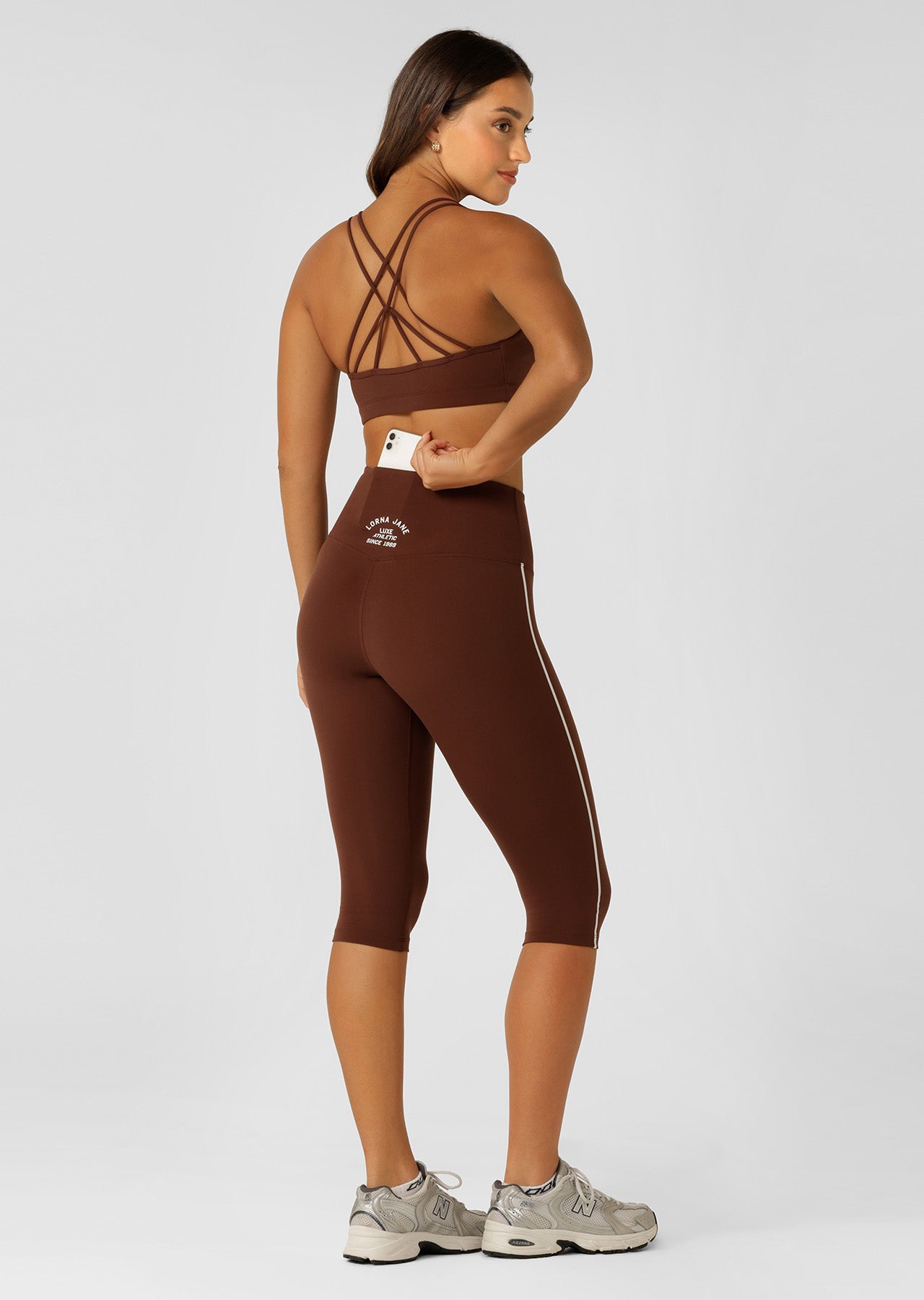 Lorna Jane Limited Edition Lotus 3/4 Capri Leggings - Truffle