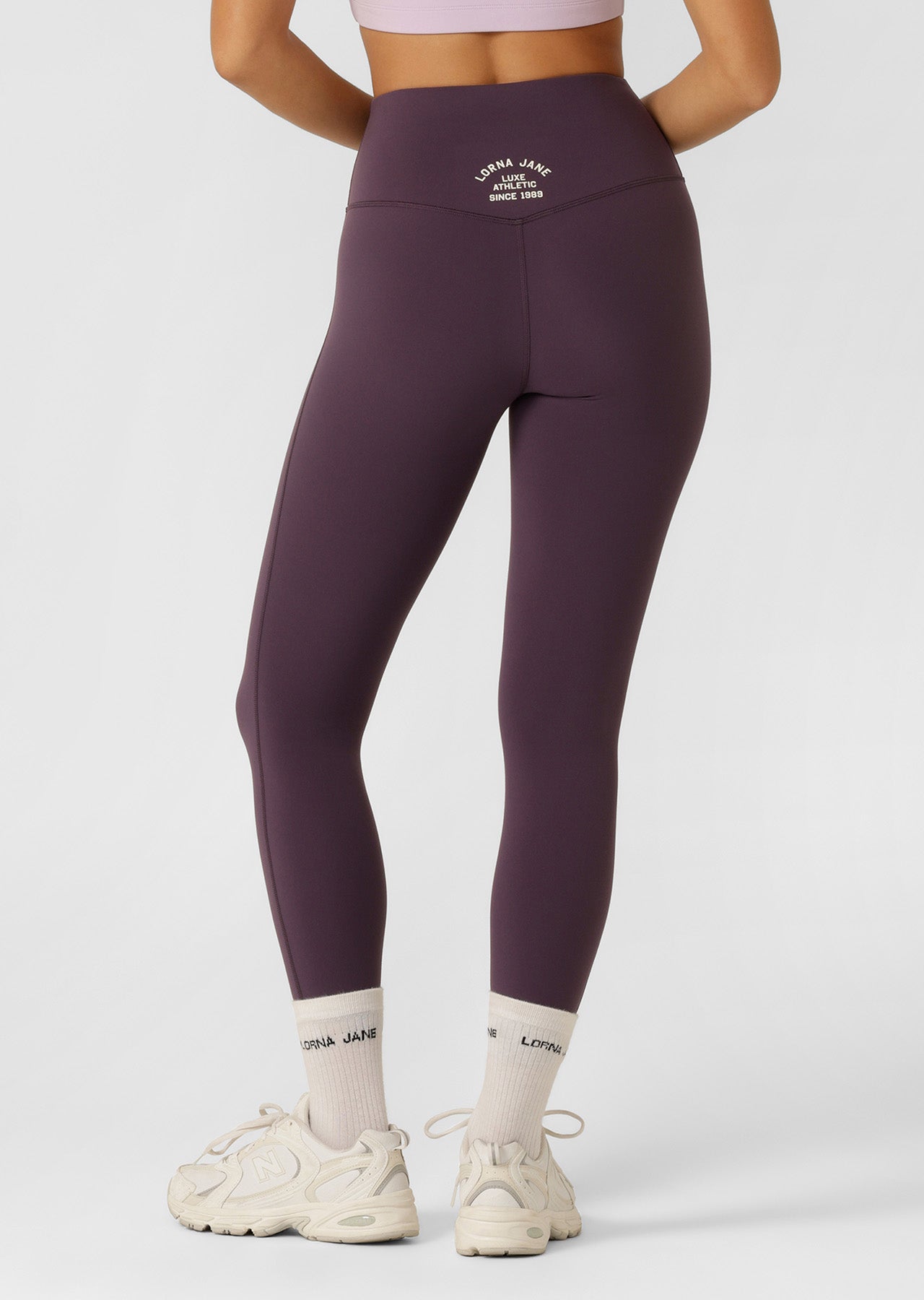 Lorna Jane Limited Edition Lotus No Chafe Ankle Biter Leggings - Midnight Plum