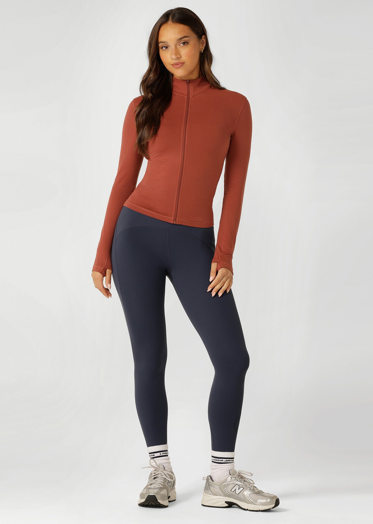 Lorna Jane Contour Sculpt No Chafe Ankle Biter Leggings - Platinum Navy