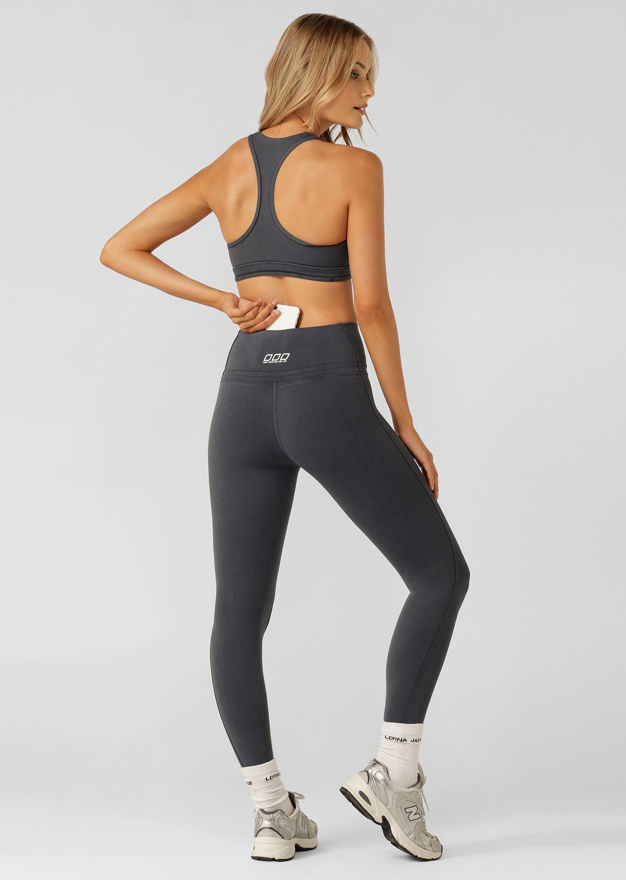 Lorna Jane Fade Out Washed Ankle Biter Leggings - Washed Black