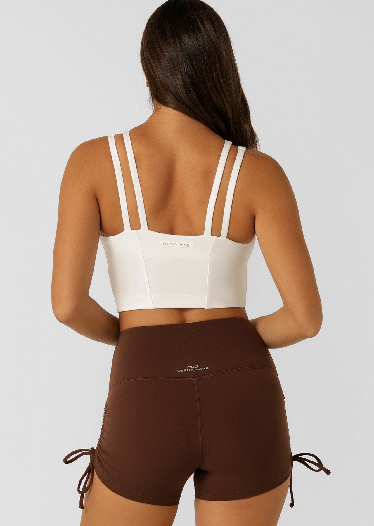 Lorna Jane Elements Cropped Active Bra Tank Combo - Porcelain