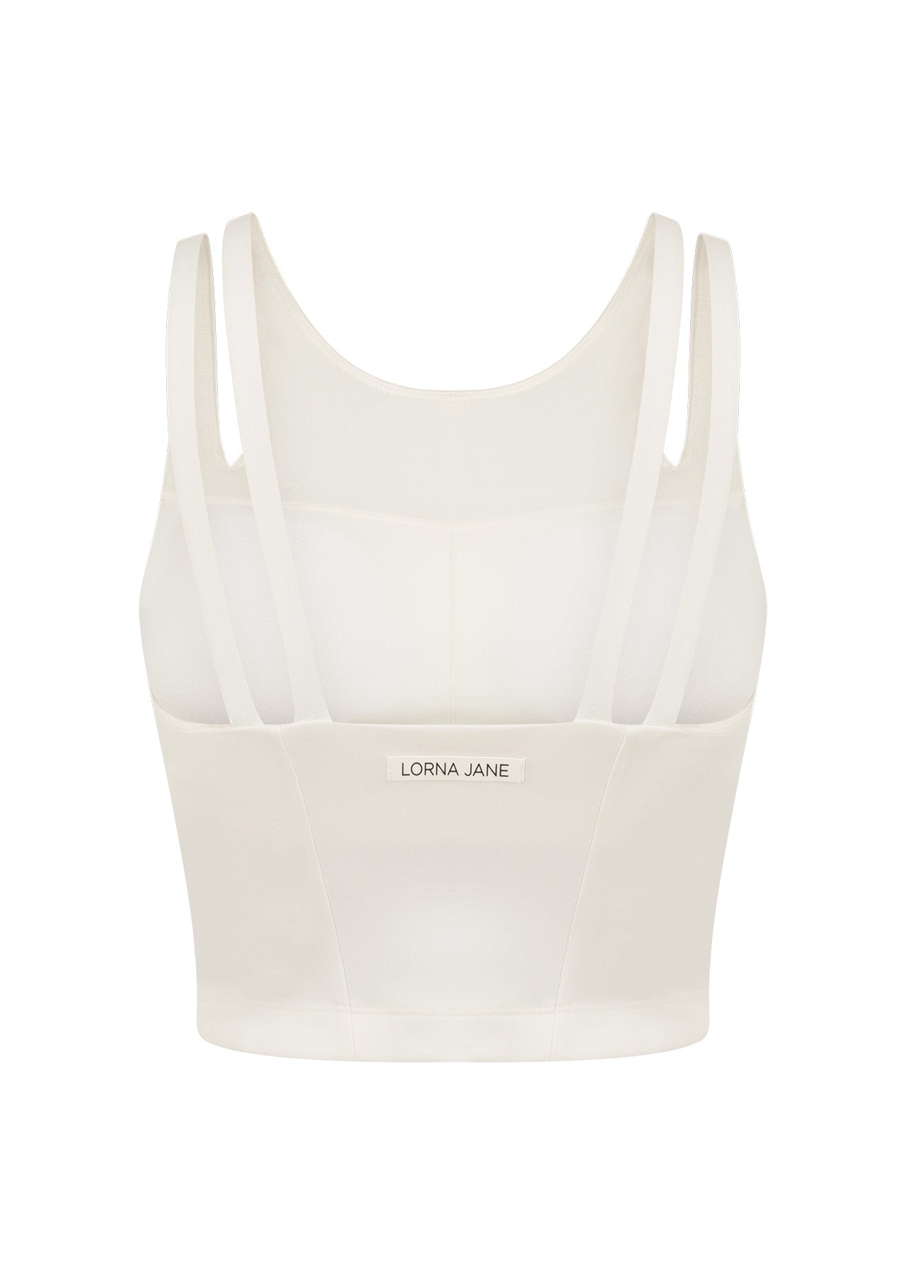 Lorna Jane Elements Cropped Active Bra Tank Combo - Porcelain