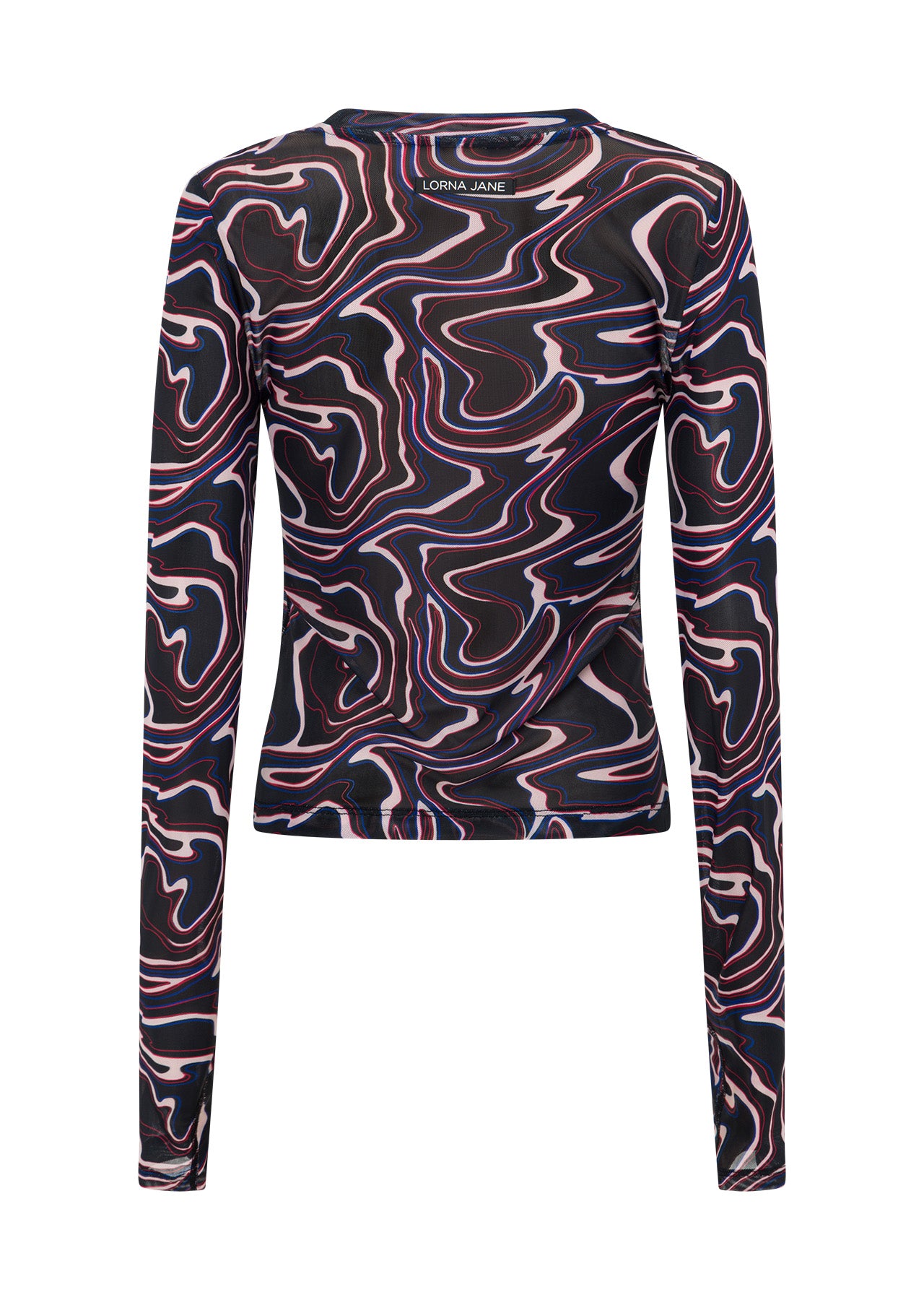 Lorna Jane Meta Luminous Long Sleeve Mesh Top - Aurora Print