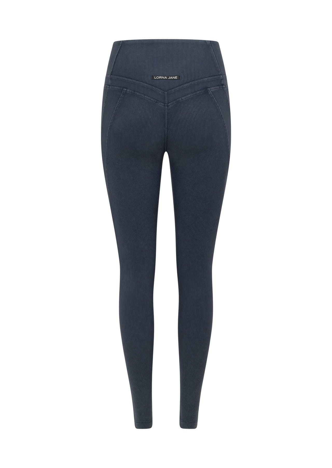 Lorna Jane Stride Washed Rib Full Length Leggings - Washed Black