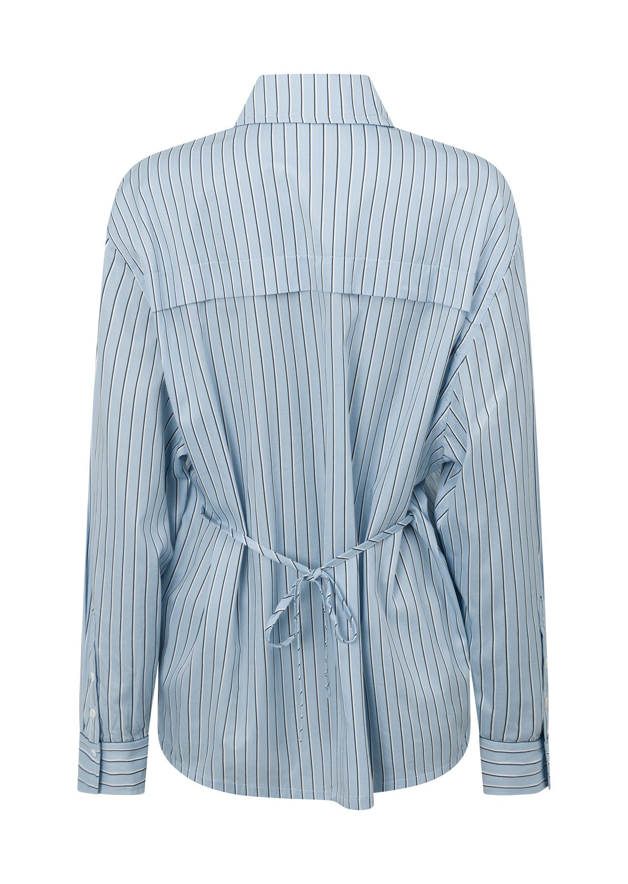 Lorna Jane Tie Back Shirt - Glacier Blue Stripe