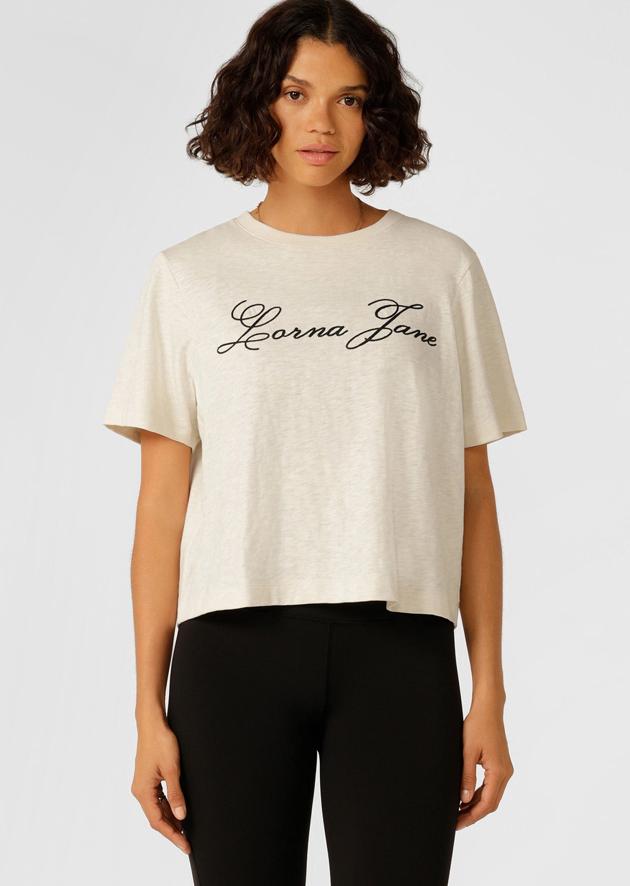 Lorna Jane LJC Heritage Textured T-Shirt - Cream