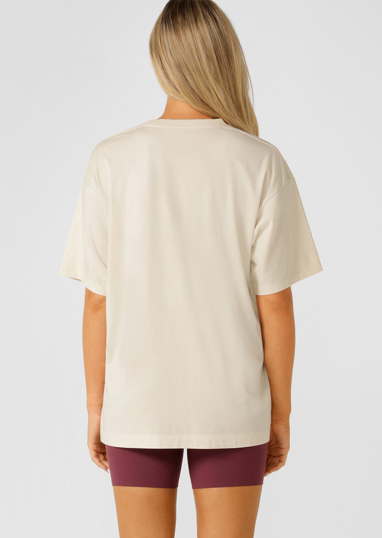 Lorna Jane Reach For The Stars Boyfriend Tee - Washed Cream