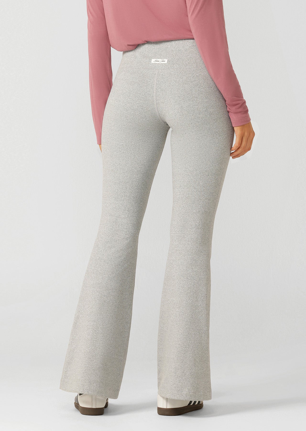 Lorna Jane True Comfort Flared Leggings - Grey Marl