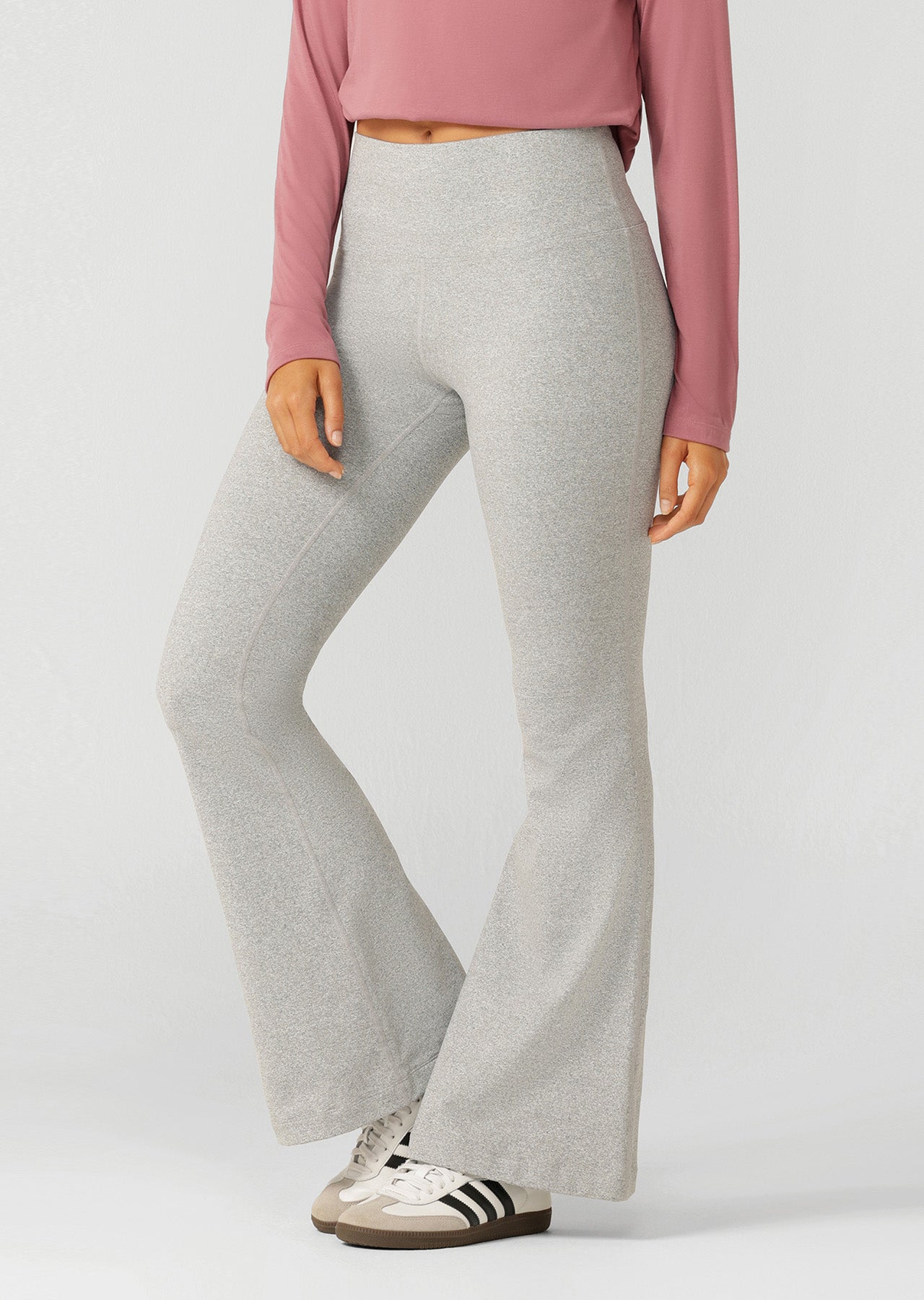Lorna Jane True Comfort Flared Leggings - Grey Marl