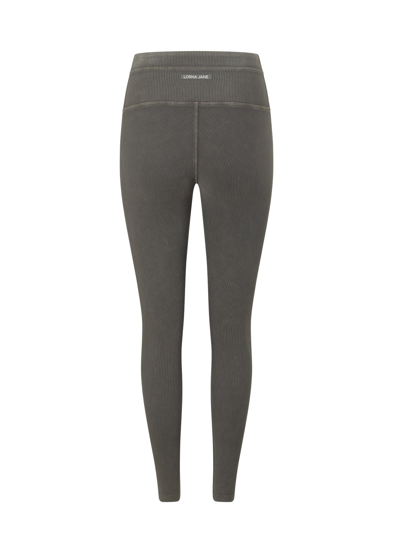 Lorna Jane Perform Washed Rib Ankle Biter Leggings - Washed Khaki Haze