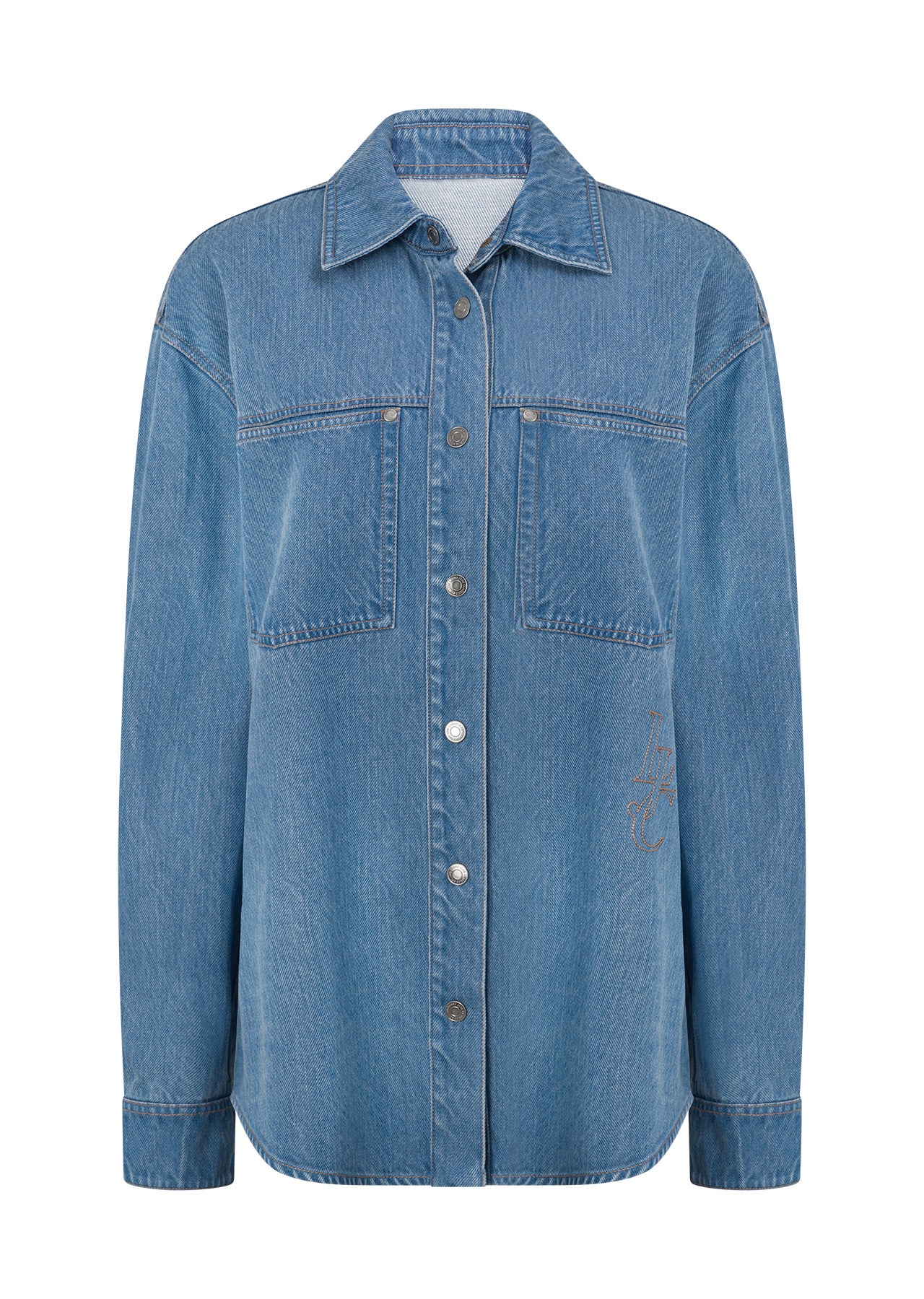 Lorna Jane Off Duty Vintage Wash Denim Shirt - Blue Denim