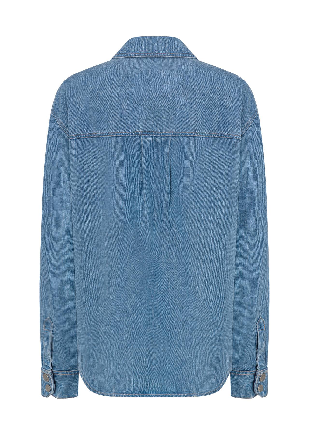 Lorna Jane Off Duty Vintage Wash Denim Shirt - Blue Denim