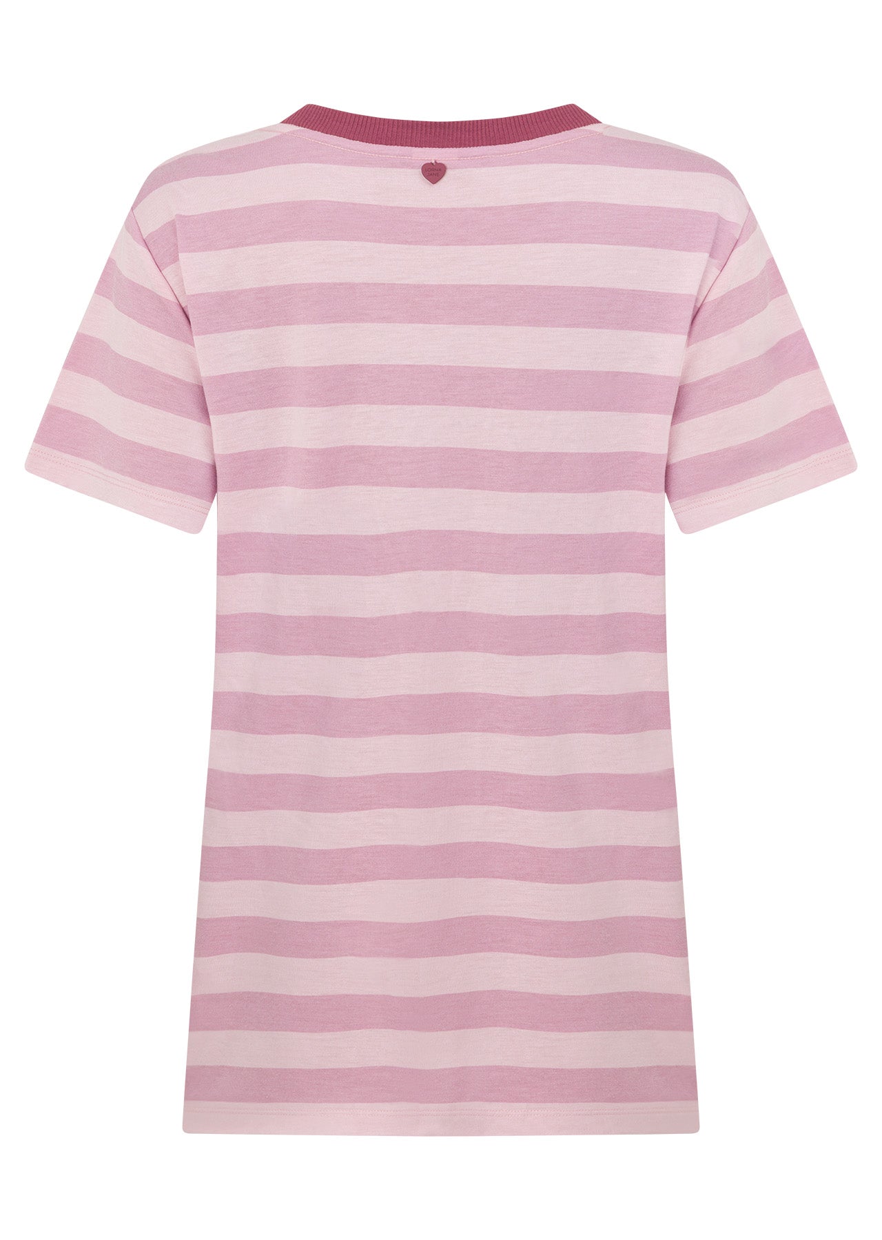 Lorna Jane Luxe Athletic Stripe T-Shirt - Pale Dusty Rose Stripe