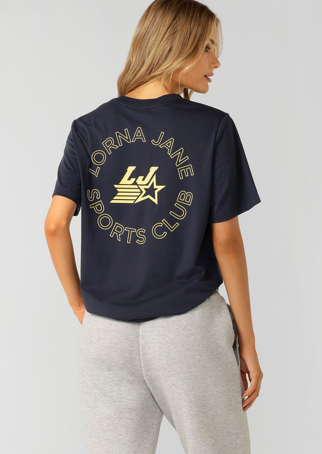 Lorna Jane LJ Sports Club Relaxed T-Shirt - Platinum Navy