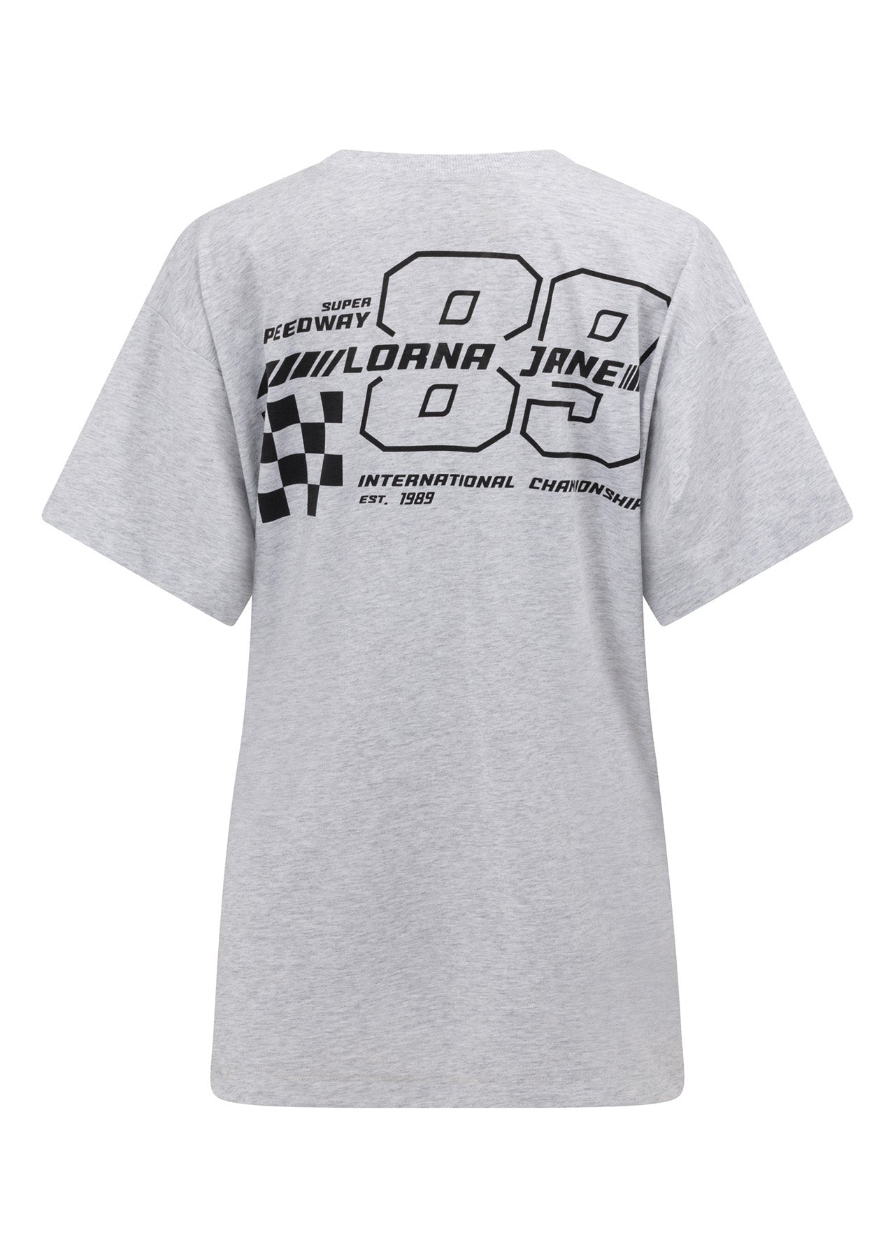 Lorna Jane Fast Lane Oversized Tee - Light Grey Marl