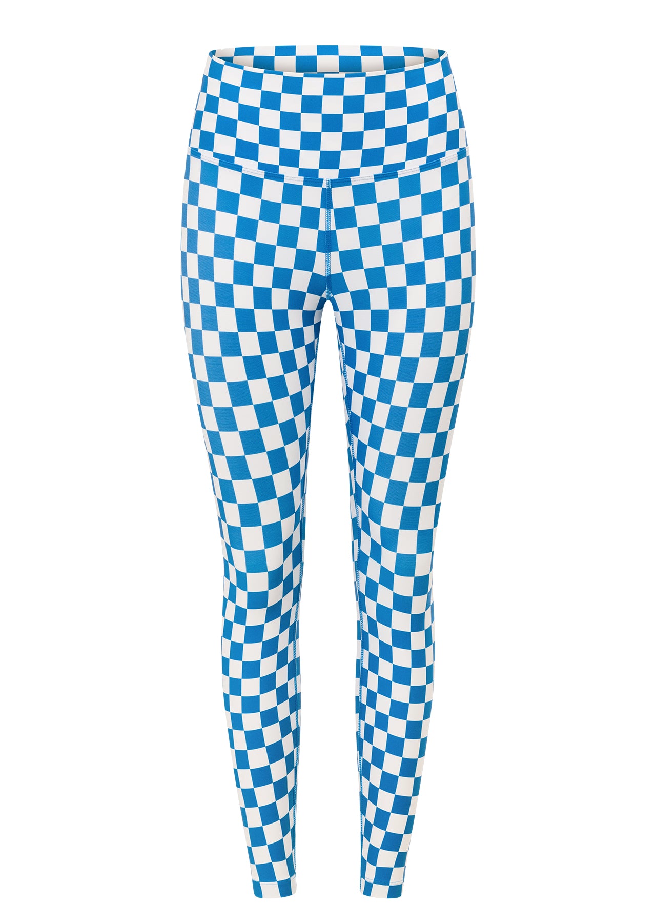 Lorna Jane Speedway Excel Ankle Biter Leggings - Cornflower Checkerboard Print