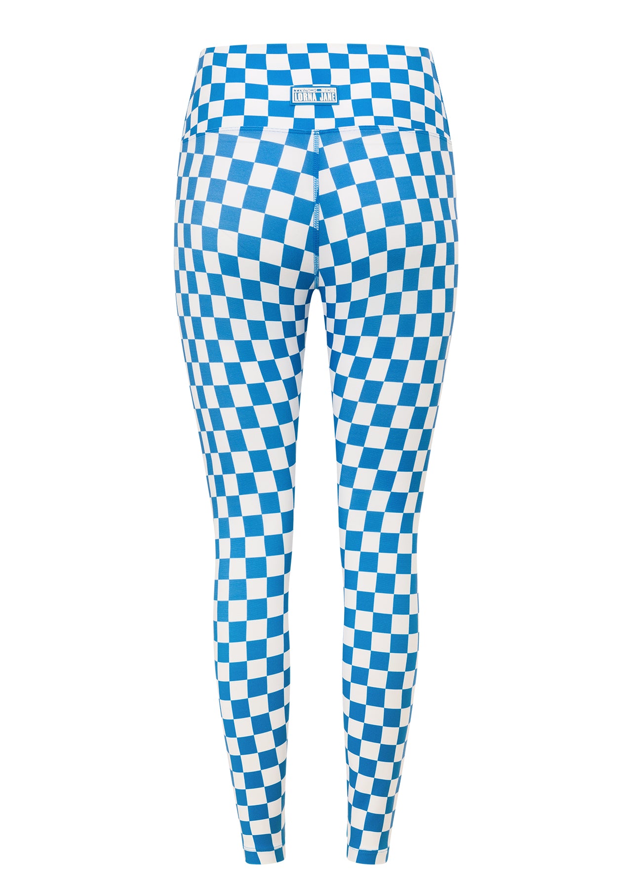 Lorna Jane Speedway Excel Ankle Biter Leggings - Cornflower Checkerboard Print