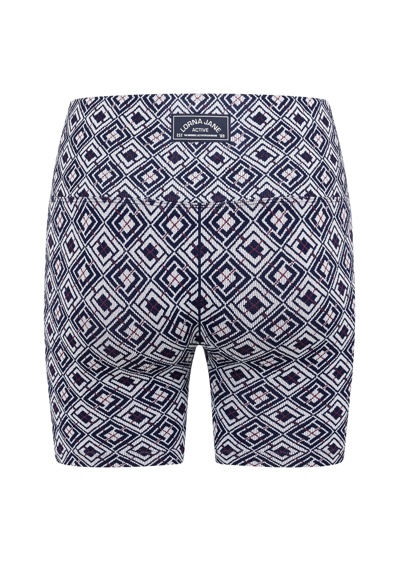 Lorna Jane Rally Seamless Bike Shorts - Retro LJ Check Jacquard