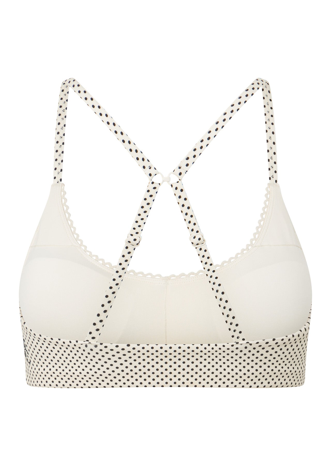 Lorna Jane Sweet Thing Polka Dot Sports Bra - Mini Dot Cream Print